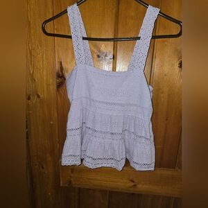 Aeropostale Purple Cropped Tiered Sleeveless Tank Top